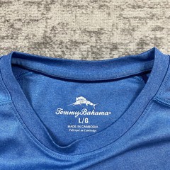 Tommy Bahama Island Shirt Large Blue Marlin Golf Men Hike Preppy Casual Outdoors