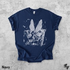 Fairy Highland Cow Insect Wings Farm Animal Comfort Tee