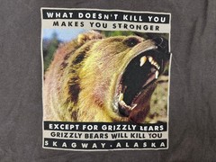 Vintage Skagway Alaska Shirt XXL Grizzly Bear Text Nature Animals Outdoors Brown
