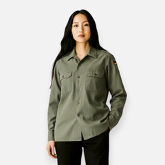 Vintage West German Army Bundeswehr Field Shirt / Olive Drab / Issued / Sm-L