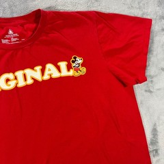 DISNEY T-Shirt Mens XXL Red Mickey Mouse Original Graphic Tee Retro Casual