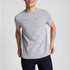 NWT Tommy Hilfiger Mens Regular Fit Solid Pocket Short Sleeve T-Shirt Jersey Tee