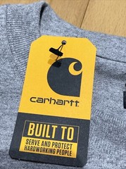 NEW Small Carhartt Men K231 Workwear Long Sleeve Graphic Logo TShirt Loose Fit