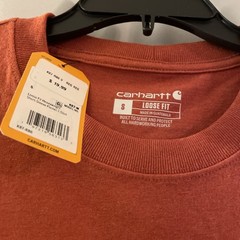 Carhartt Men’s Loose Fit Short Sleeve Pocket T-Shirt Rust Heather K87 Size S NWT