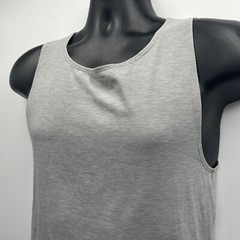 Men’s Casual Solid Grey Tank Top Sleeveless Athletic Tee Shirt Size N/A
