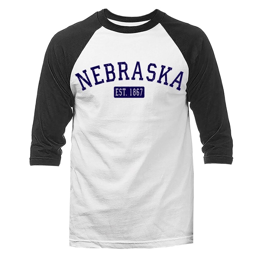 State of Nebraska NE 3/4 Sleeve Raglan