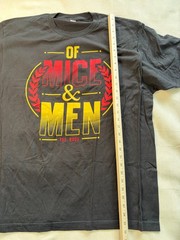 Of Mice & Men T Shirt Mens XL Black Red Yellow Est 2009 Metalcore Band Tee NWOT