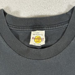 Hard Rock Cafe T-Shirt Men’s L Black Y2K Raised Puff Print 100% Cotton