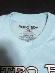Astro Boy Flower Embroidered Light Blue Short Sleeve T-Shirt L, Lightweight