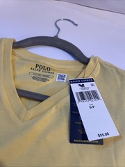 Polo Ralph Lauren V-neck cotton men’s t-shirt oasis yellow NWT Small MSRP $55
