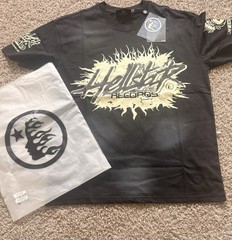 Hellstar Records Men’s LBlack Cotton Graphic Logo Crew Neck 1:1 nfc tags works