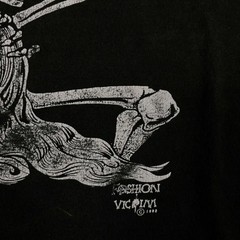 Vintage 1992 Fashion Victim Get A Job Skeleton Single Stitch T-Shirt