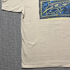 Vintage 90s Caribbean Playa Del Carmen Mexico Shark Souvenir T Shirt Tan Mens XL
