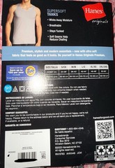 Hanes Originals ~ Mens 2-Pack Tanks A-Shirts Bamboo Viscose Blend Black Gray ~ L