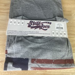 State Love Statdard Unisex Non Fitted T-shirt Texas Logo Gray Mens 3XL