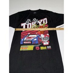 Hello Kitty Men Shirt Medium Tokyo Japan Racing Sanrio Cartoon Cotton Black NWT