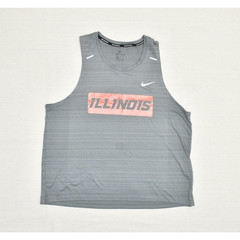 Nike Dri Fit Running Illinois Tank Top Striped Polyester Gray Size XL