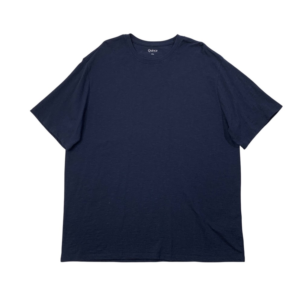 Quince T Shirt Mens 2XL Navy Organic Cotton Slub Crew Neck Short Sleeve Casual