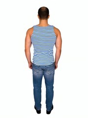 RUSSIAN PARATROOPER STRIPED TANK TOP LIGHT BLUE SLEEVELESS SHIRT TELNYASHKA
