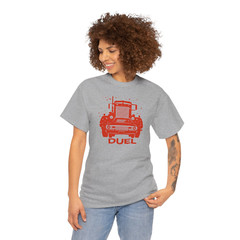 Road Duel T-Shirt, Car vs Killer Truck Vintage Road Chase Tee for Cult Film Fans