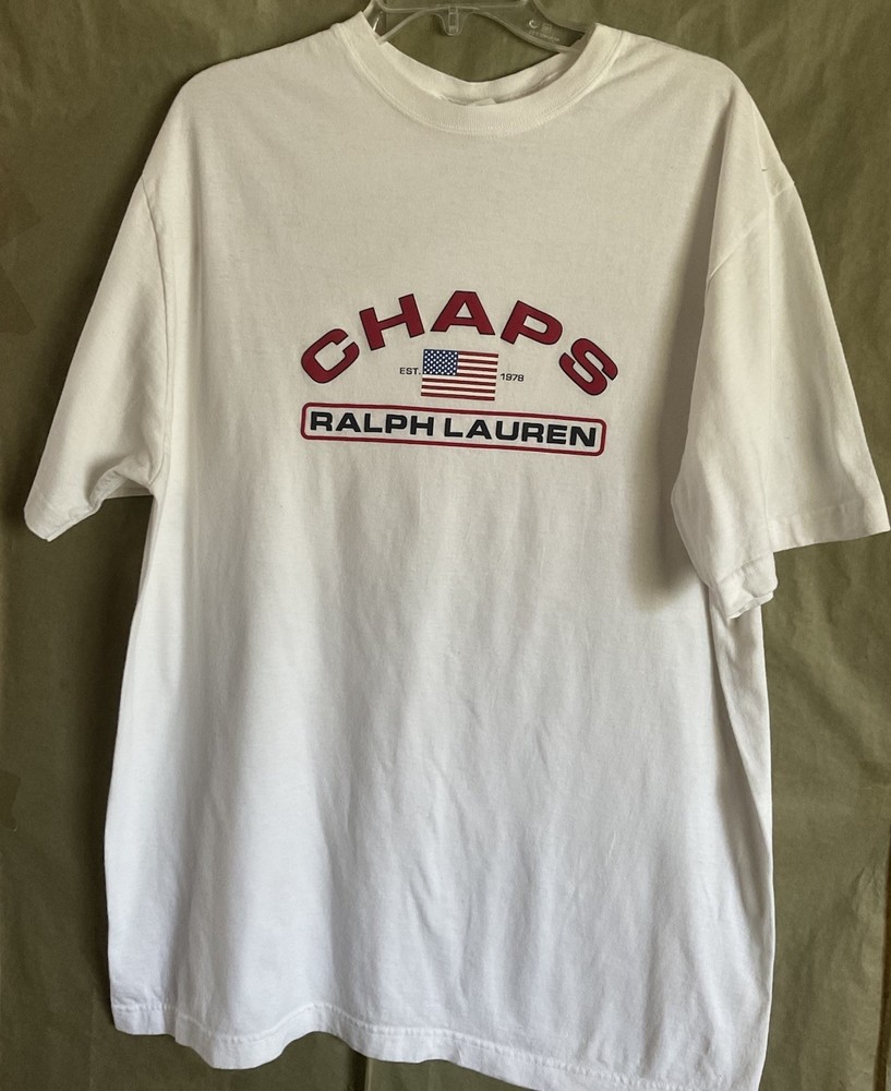 Chaps Ralph Lauren T Shirt Tee ,White Size L/G Cotton(pre owned,but Never Used )