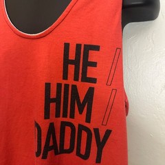 He Him Daddy Tank Top Large Gently worn Cotton blend no fabric tag 20.5″ armpits