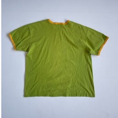 Vtg 90s Y2K Lemon + Lime NIKE Ringer Swoosh T-Shirt / Size XL Cotton Logo Sport