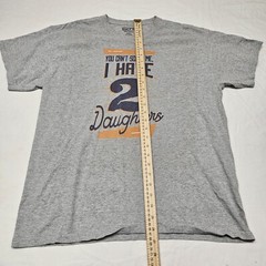 Half It Exclusive Gray T-Shirt Size Large Graphic Print “I Have 2 Daughters”