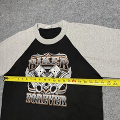 Vintage-style biker raglan baseball tee Size Large