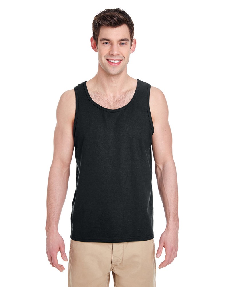 10 Pack Of Gildan G520 Adult USA Heavy Cotton Banded Neck And Armholes Tank Top