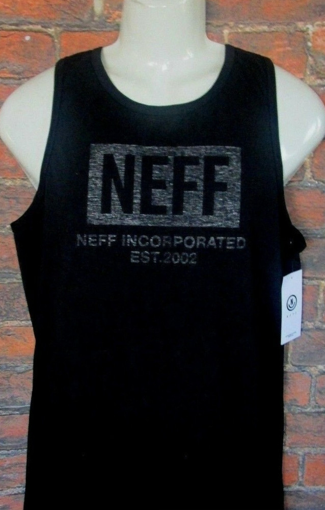 MENS NEFF BLACK TANK TOP T-SHIRT SIZE M