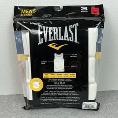 Everlast Men’s 3-Pack White Tank Tops Undershirts Size Medium 38–40