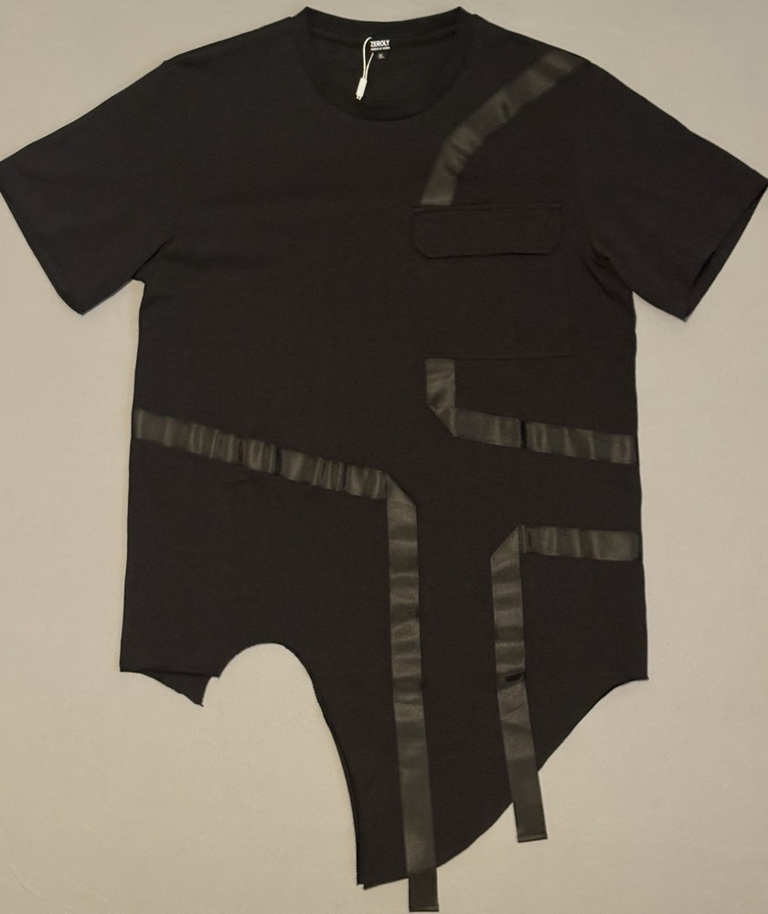 New Asian Streetwear Cyberpunk Techwear Manga Anime Pocket Shirt Asymmetrical ￼