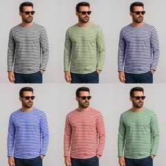 Sailor Top Russian Telnyashka Style Navy Striped Long Sleeve T Shirt Cotton
