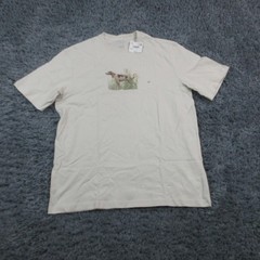 American Eagle Shirt Mens Medium Tall Off White Graphic Dog Established 1977 NWT