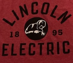 Lincoln Electric Welders T-shirt Mens Red Short Sleeve Polyester Blend Size 2XL