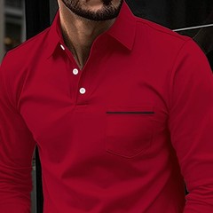 Mens Casual Shirts Grandad Long Sleeve Smart Work Business Golf Solid Tops