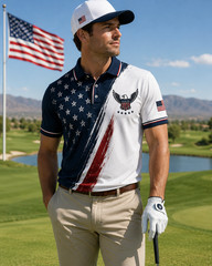 USA 250th Anniversary Golf Polo Shirt 1776-2026 American Flag Patriotic S-5XL