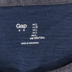 Gap Shirt Mens L Blue 100% Cotton Henley Short Sleeve Contrast Collar