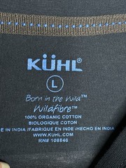 KUHL Wildfibre Shirt Graphic Logo Tee Men’s Large Blue Cotton Hiking Gorpcore
