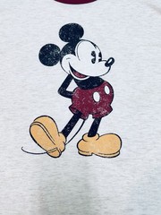 Disney Mickey Mouse Classic Men’s XXL Off White Vintage Look Heather T-Shirt
