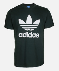 ADIDAS Vintage Trefoil Logo BLACK Regular Fit Short Sleeve T-shirt NWT
