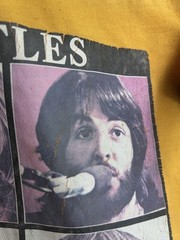 Vintage 70s Beatles M 38-40 Ringer T Healthknit T-shirt Yellow Stripes