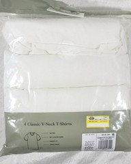 Goodfellow Men’s 4-Pack Classic Longer Length V-Neck T-Shirts – White – XL 46/48