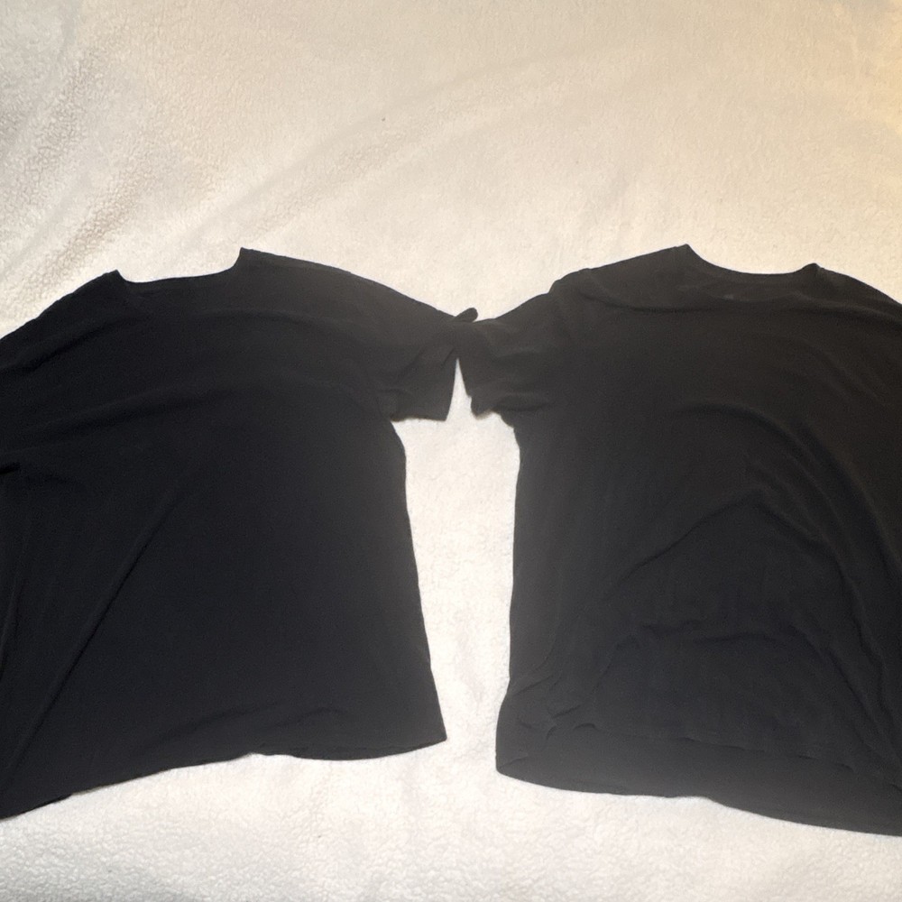 Hanes Ultimate Comfort Fit Stretch Black Crewneck T-Shirts Lot 4 Pack Mens 2XL⁠