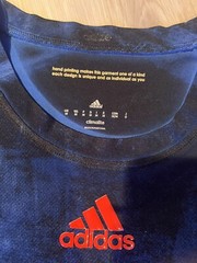 Adidas Climalite Mens Size Medium Ultimate Tee Crew-Neck Black And Blue T-shirt