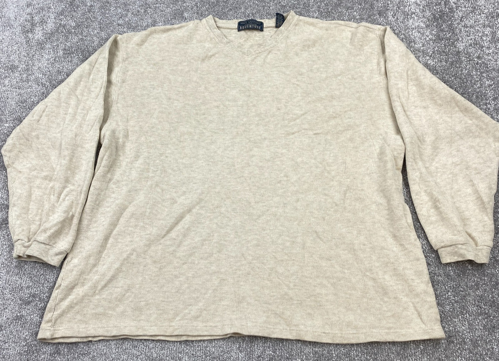 John Ashford Adventure Heather Oatmeal Men’s XXL Cotton Knit Shirt