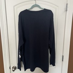 Carhartt 2XL Navy Long Sleeve Loose Fit Logo Tee with Sleeve Script
