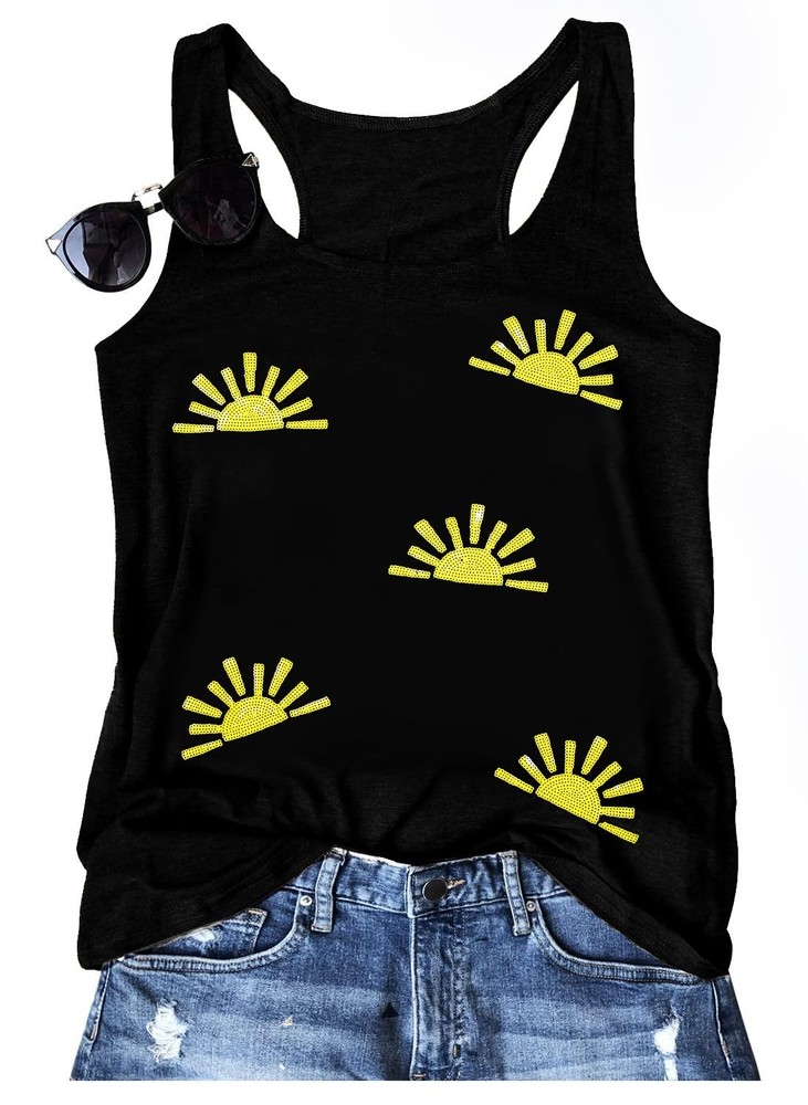 Sunshine Shirt Women Lightweight Breathable Graphic Tee Casual Women’s Top XL