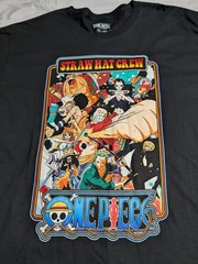 One Piece Straw Hat Crew Graphic T Shirt Black Anime Manga Mens 3XL